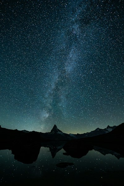Milky Way over a mountain ridge